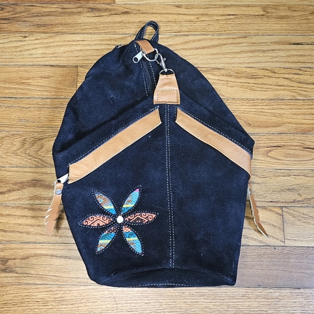 Boho Suede Backpack Purse